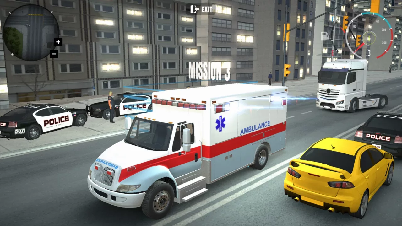 City Ambulance Car Driving