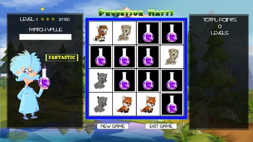 Professor Watts Memory Match: Cute Animals