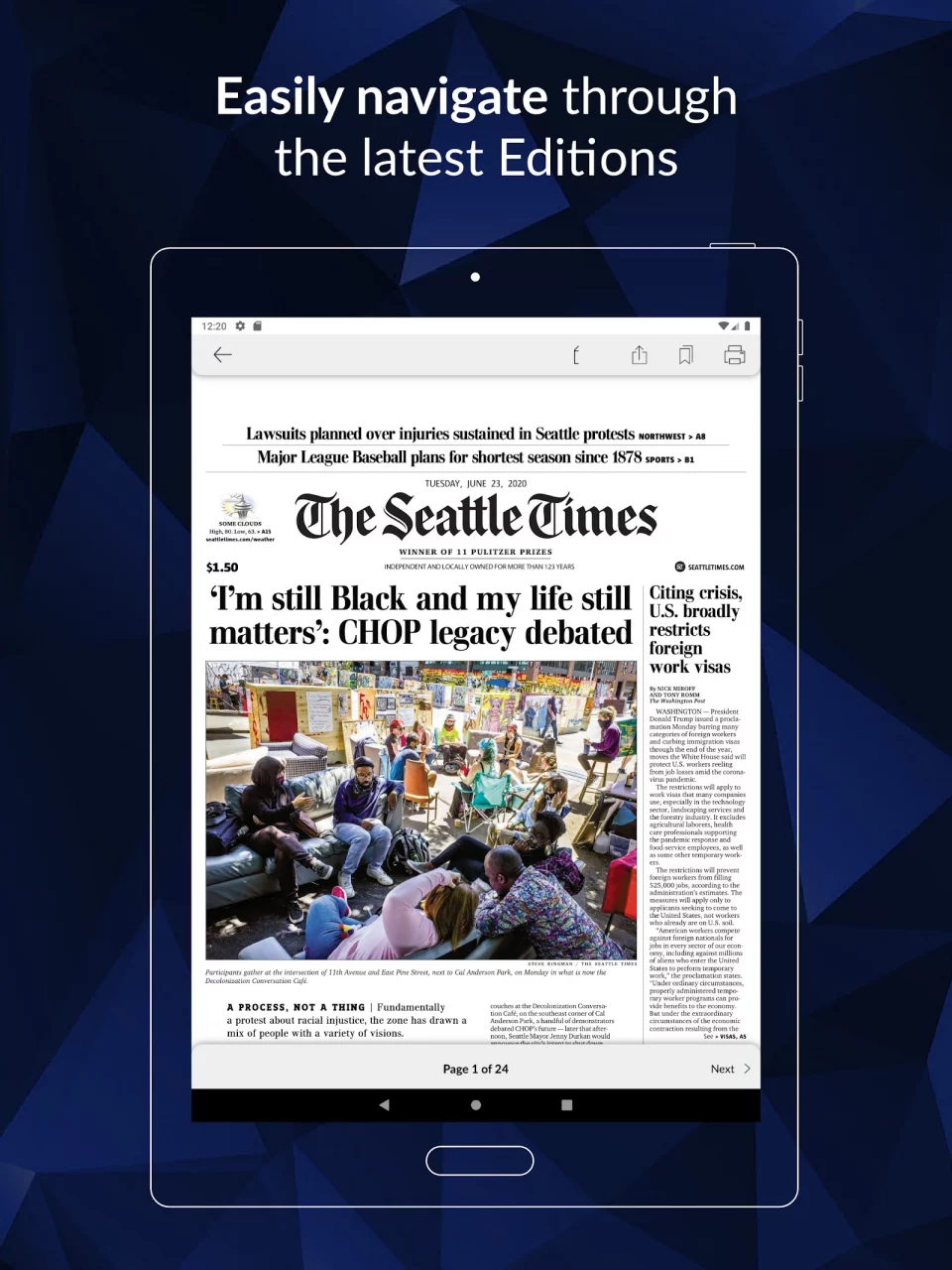 Seattle Times Print Replica