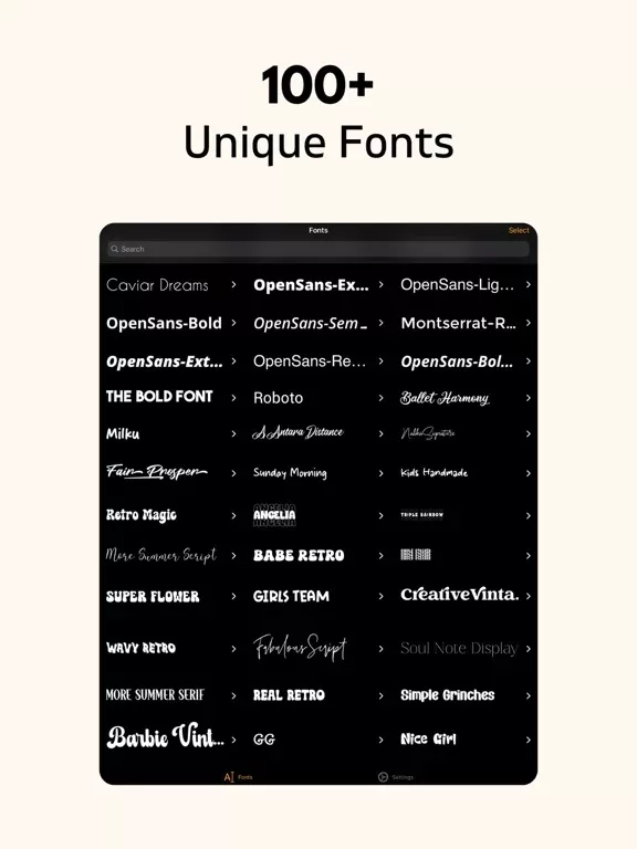 Fonts for Procreate+