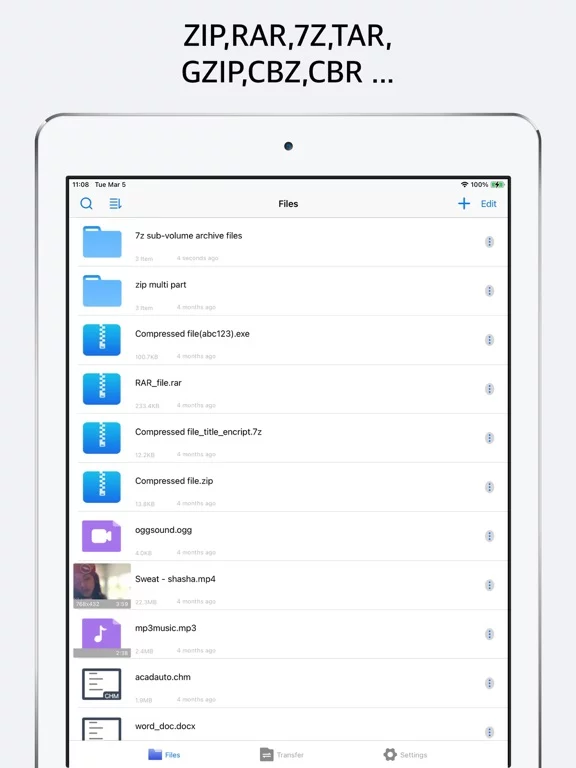 Unzip - открыть zip,rar,7z