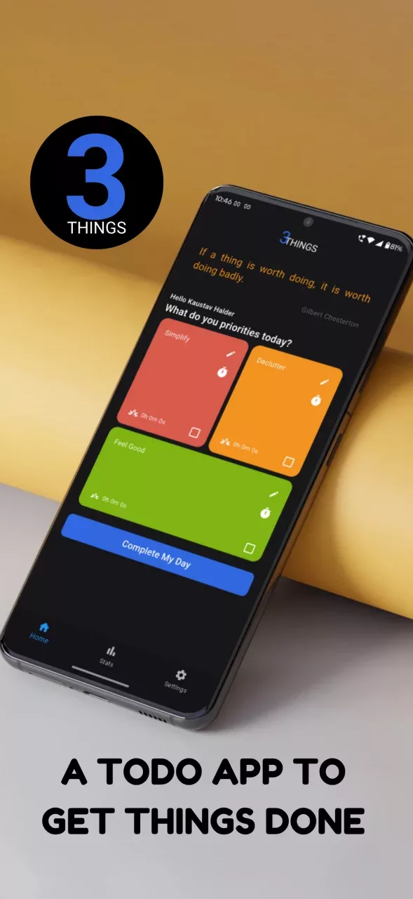 3 Things - Focused To-Do App