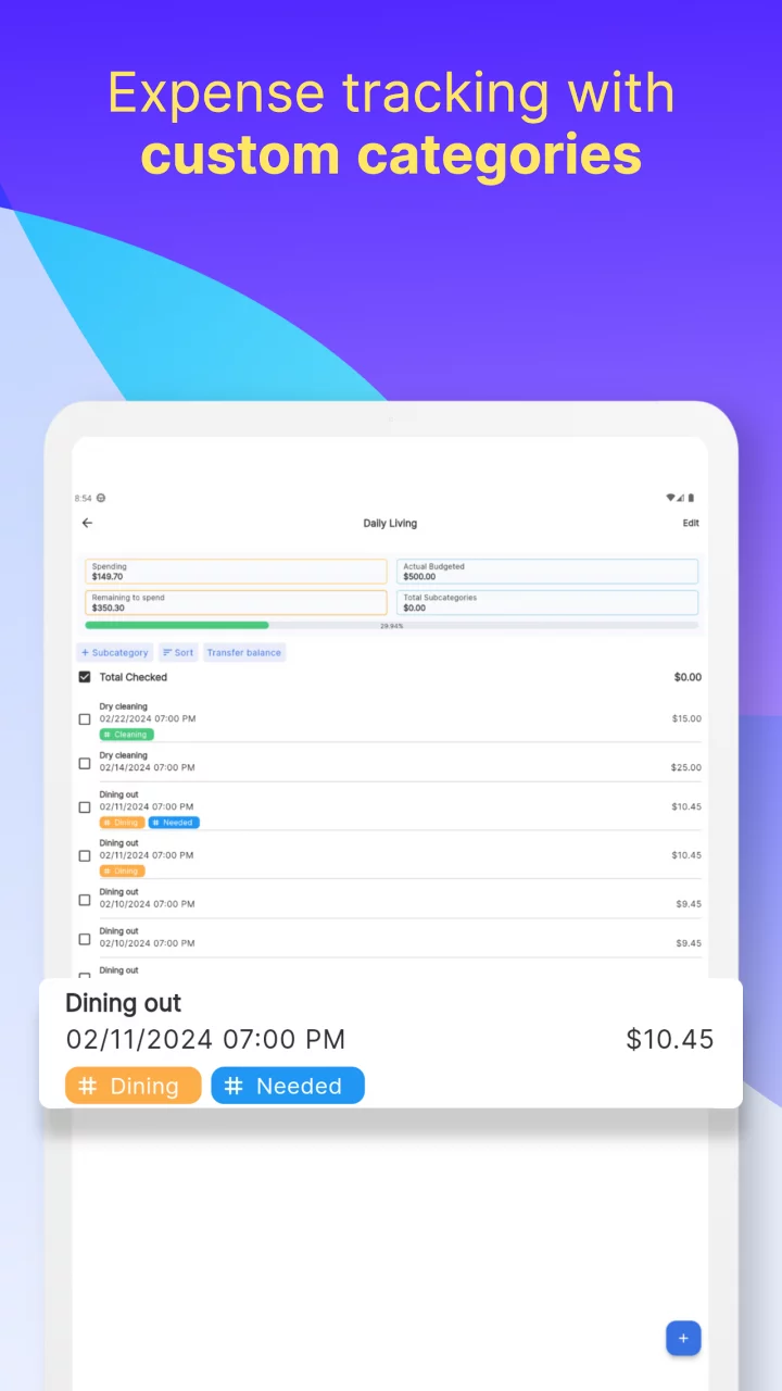 Family budget—Spending tracker
