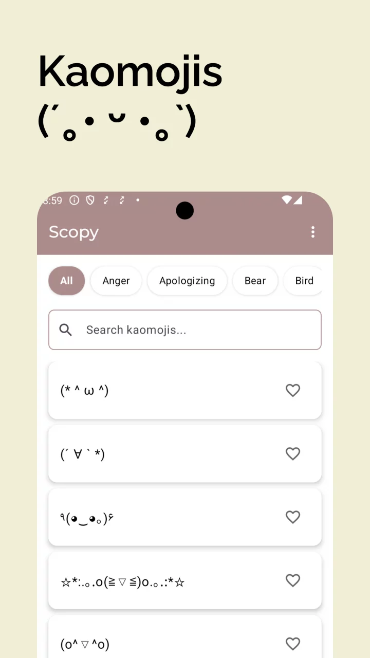 Scopy: Symbols, Fonts, Kaomoji