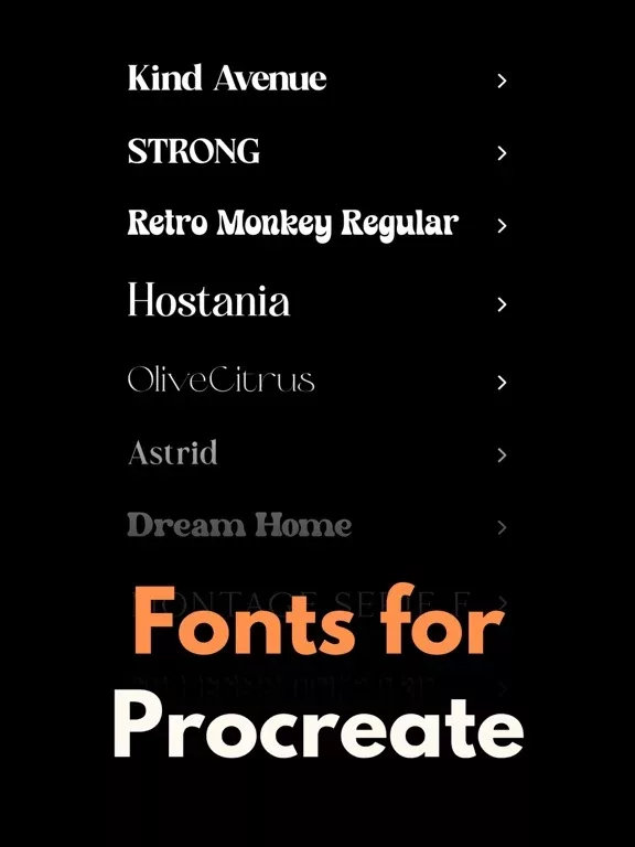Fonts for Procreate+