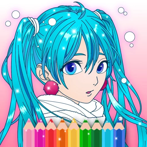 Kawaii Anime Coloring Book