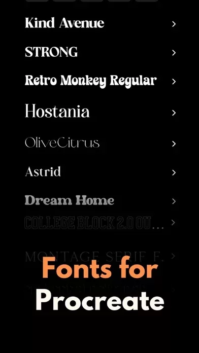 Fonts for Procreate+