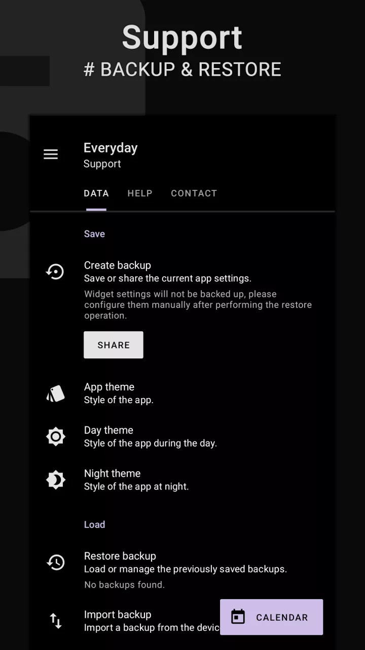 Everyday: Calendar Widget