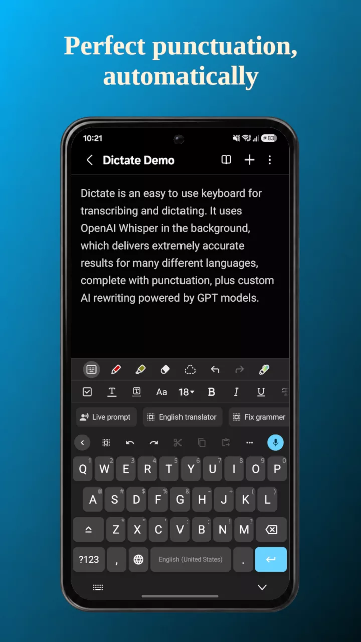 Dictate Keyboard (Whisper AI)