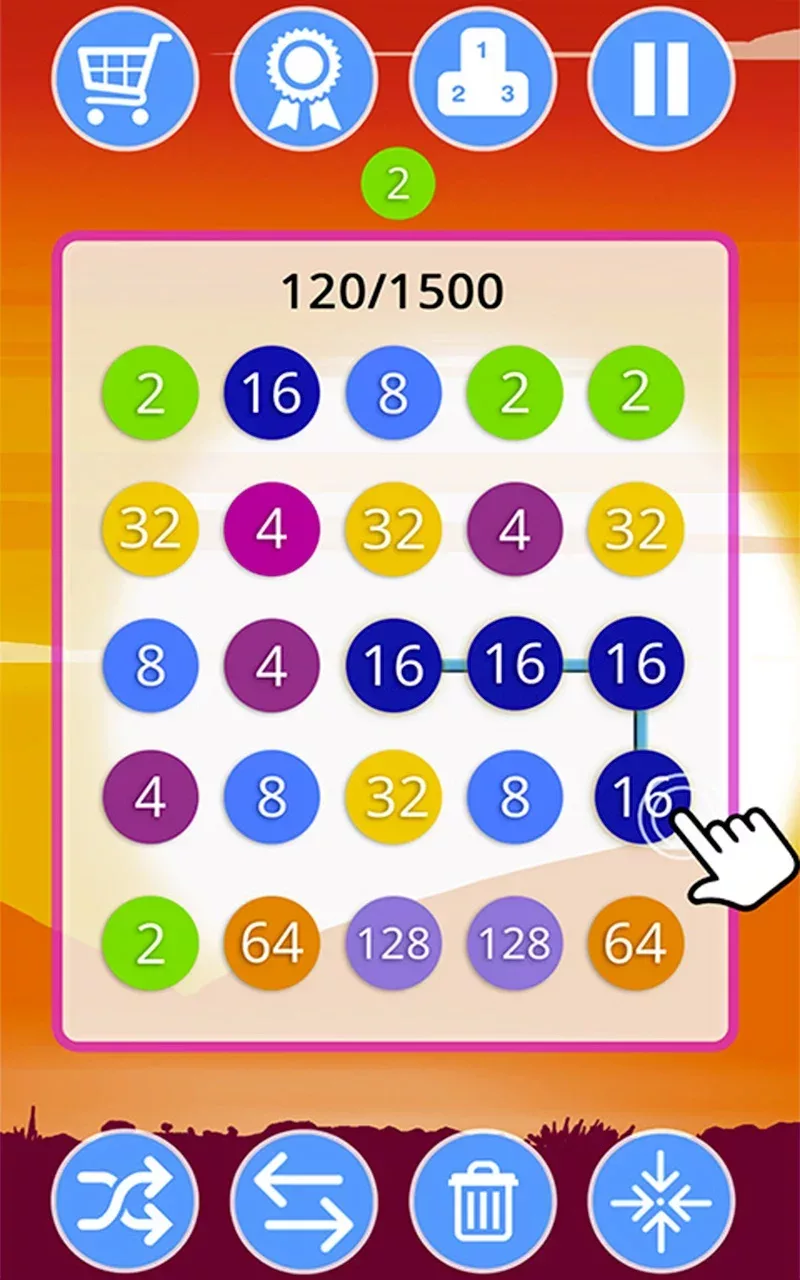 2-4-8 : link identical numbers