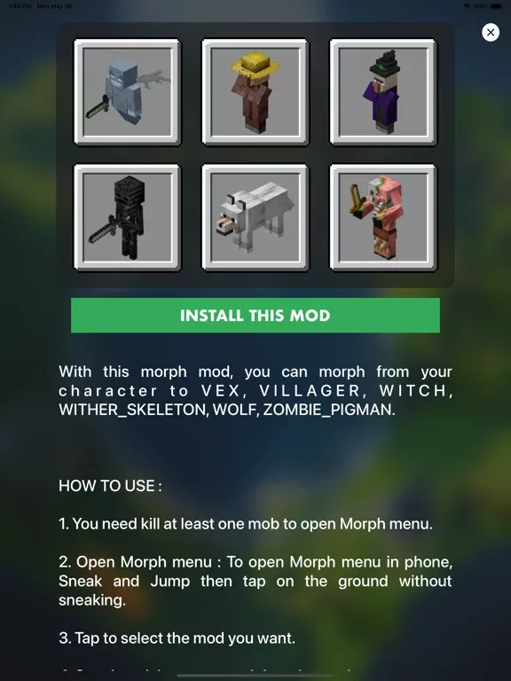 MCPE ADDONS - Morph Mods