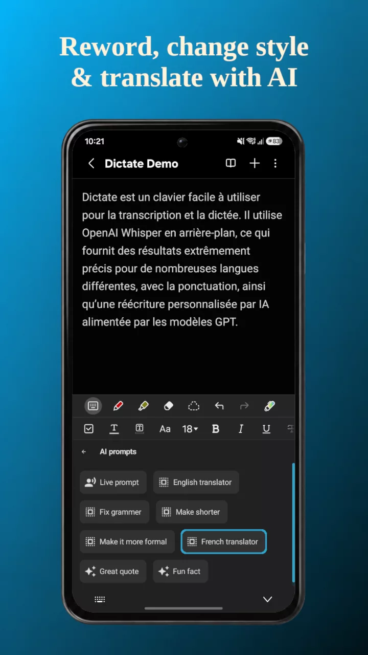 Dictate Keyboard (Whisper AI)