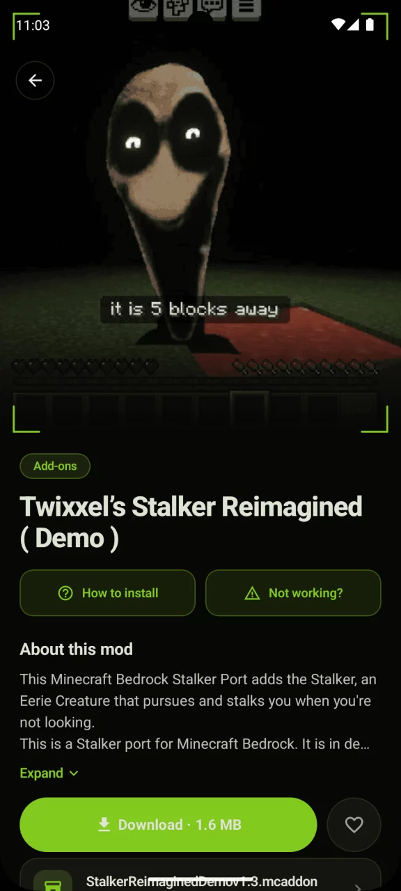 Stalker Mod for Minecraft PE