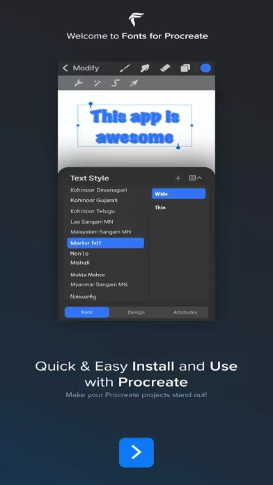 Fonts for Procreate