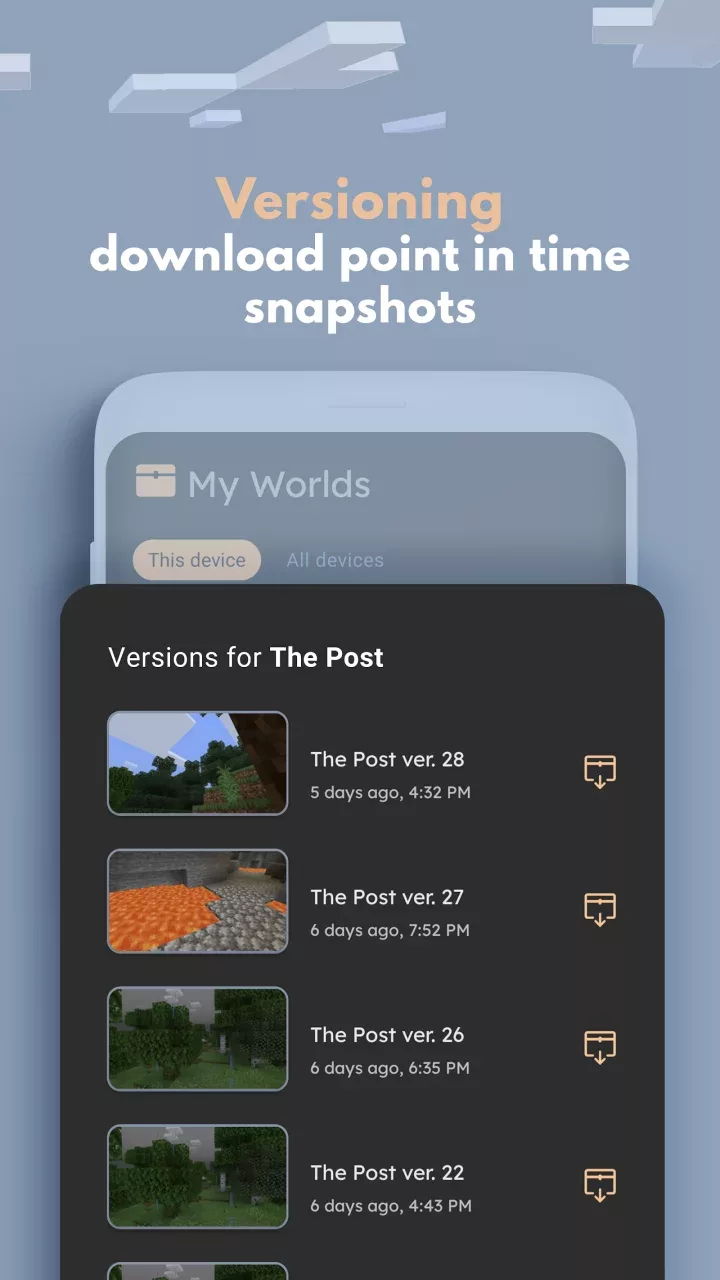 Backup for Minecraft PE