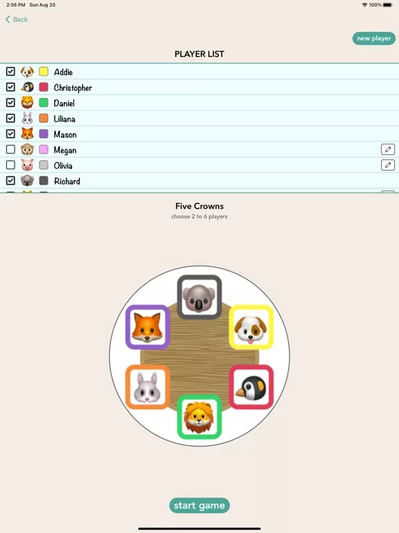 Party Animals Scoresheets