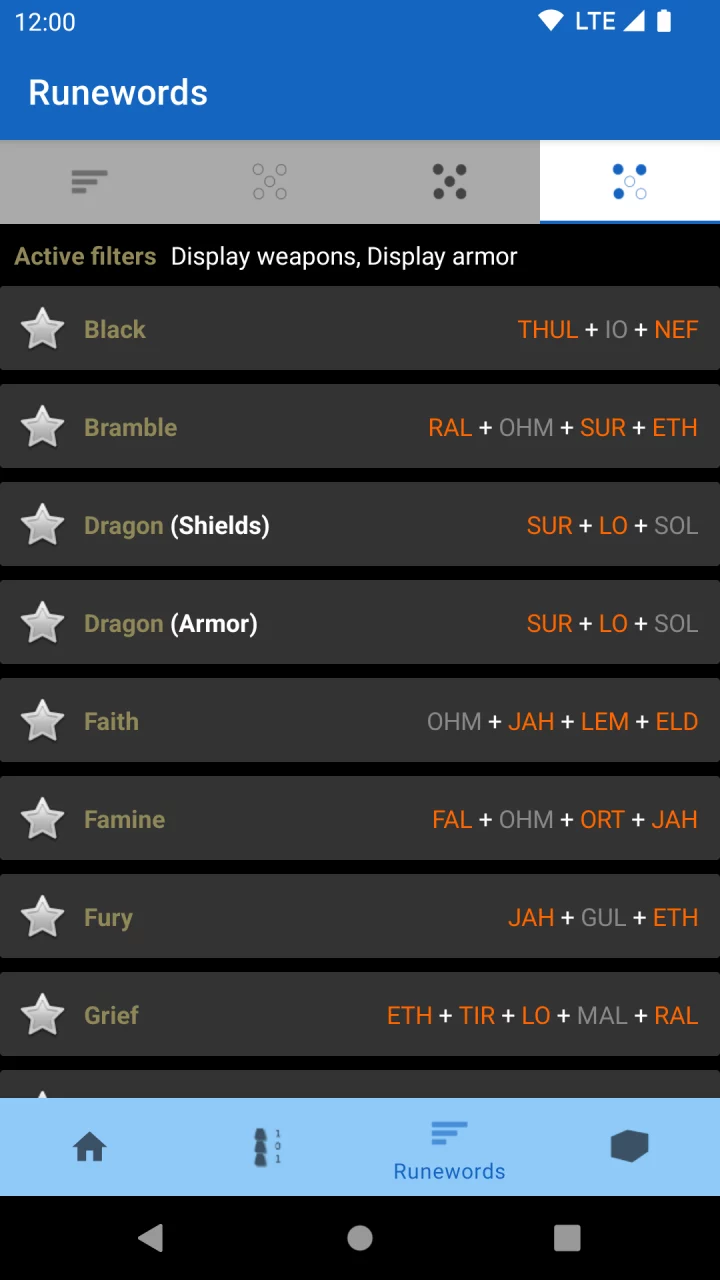 Runeword finder for Diablo II