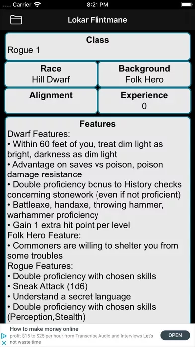 Fifth Edition Character Sheet