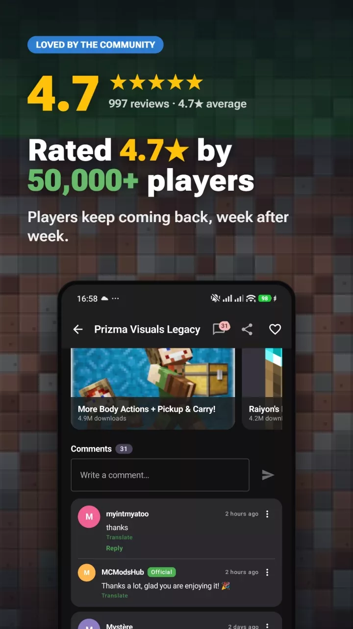 MC Bedrock Mods for Minecraft
