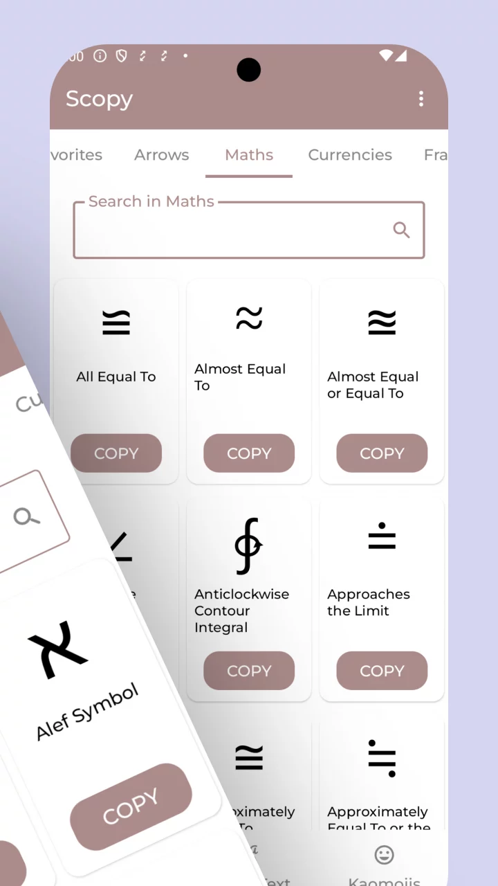 Scopy: Symbols, Fonts, Kaomoji