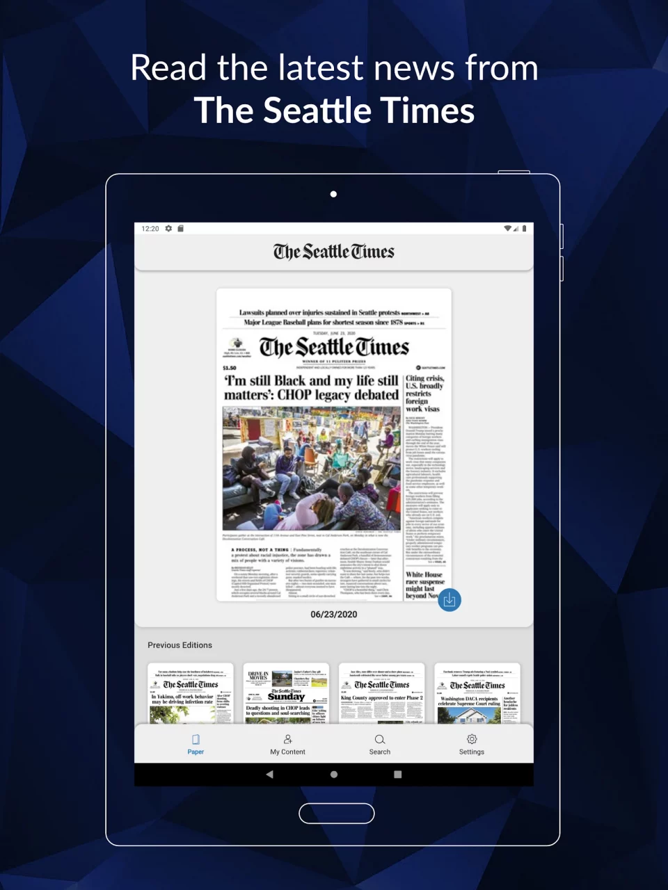 Seattle Times Print Replica