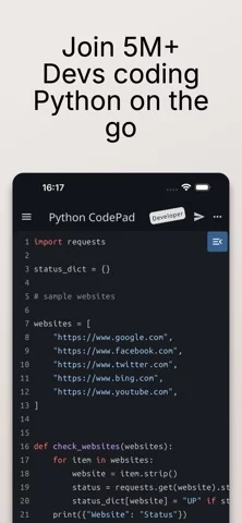 Python Coding Editor & IDE App