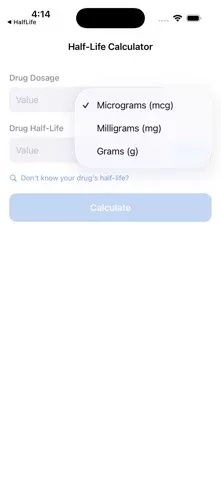 HalfLife Medication Calculator