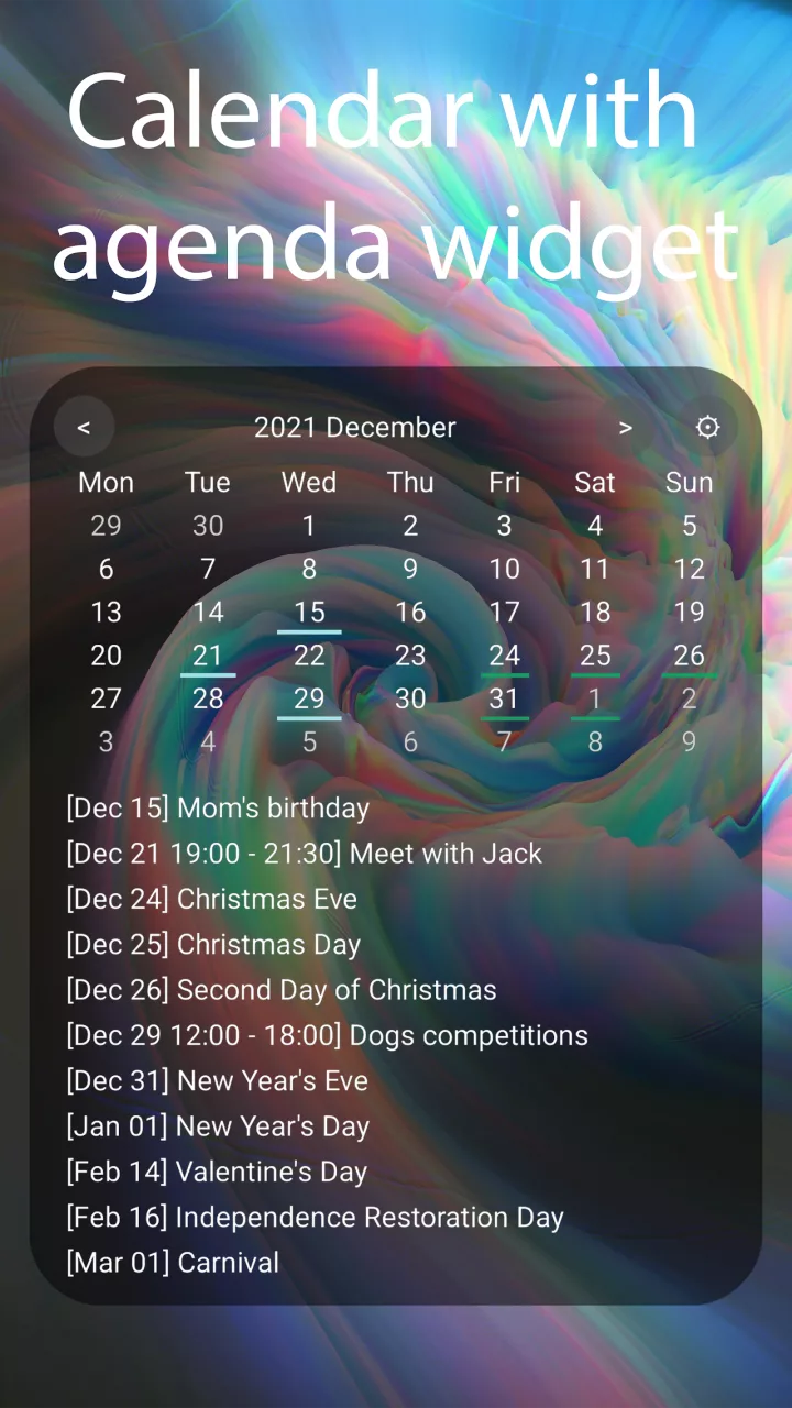 Mature Calendar Widget