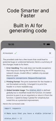 Python Coding Editor & IDE App