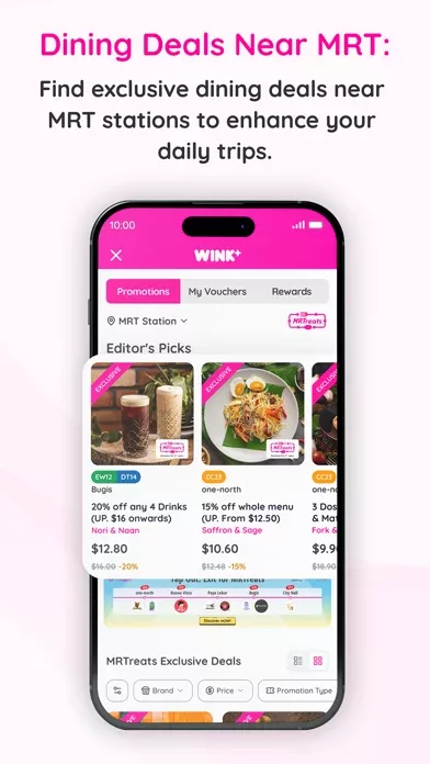 WINK+ MRT Map, Bus, Food Deals
