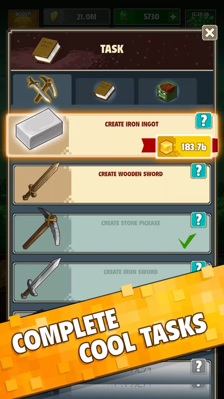 Minetap 3D: Idle-Merge RPG