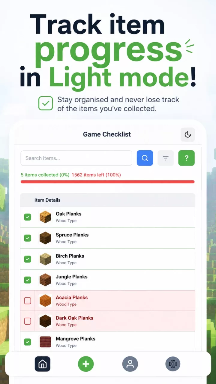 Minecraft Checklist