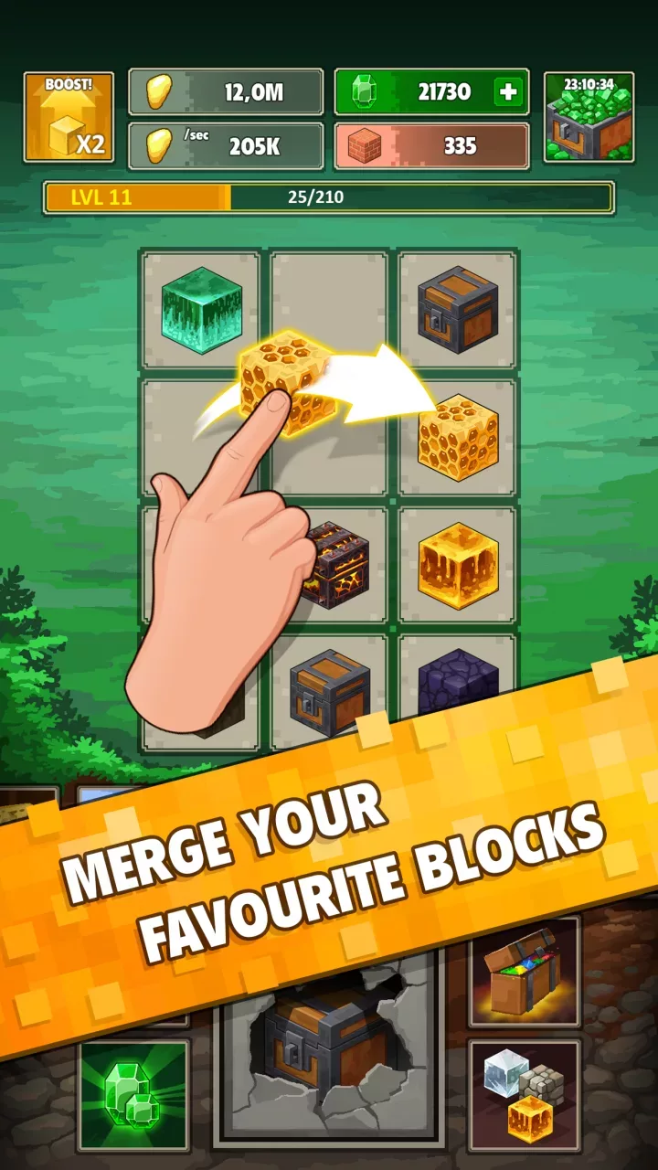 Minetap 3D: Idle-Merge RPG