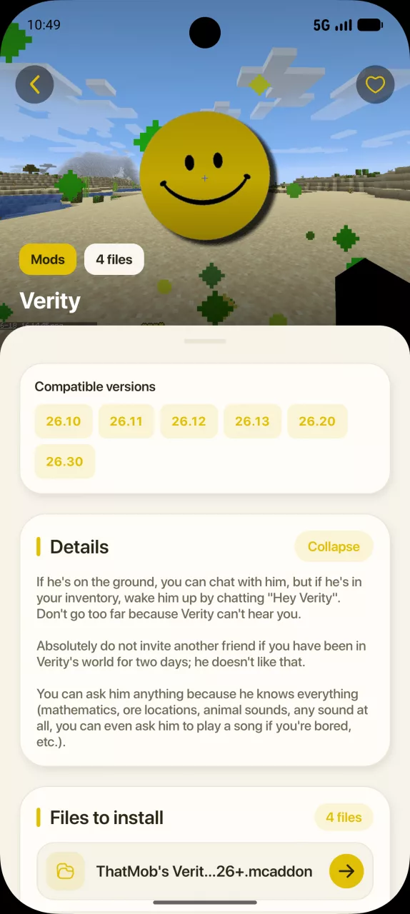 Verity Mod for Minecraft PE