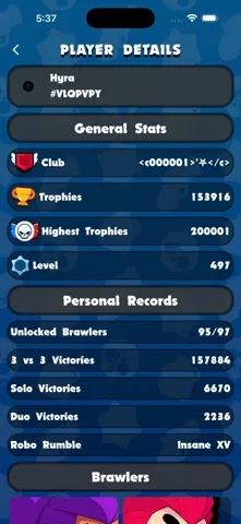 Brawl stats & chest for BS