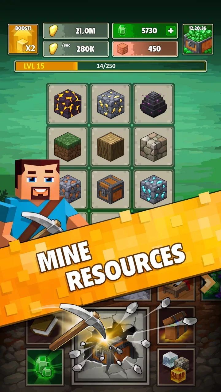 Minetap 3D: Idle-Merge RPG