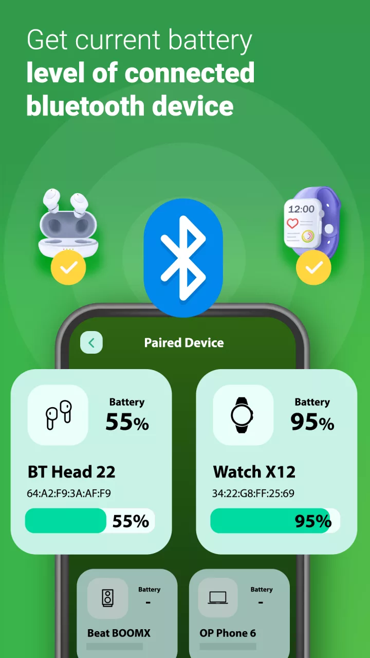 Battery Level Bluetooth/Phone