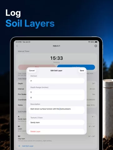 PercLog: Soil Evaluations
