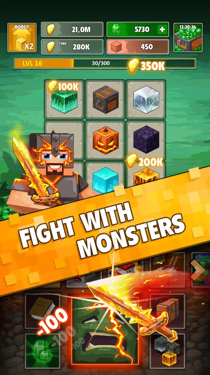 Minetap 3D: Idle-Merge RPG