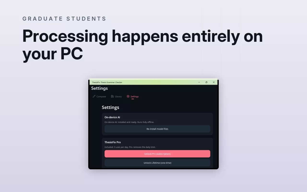 ThesisFix: Thesis Grammar Checker