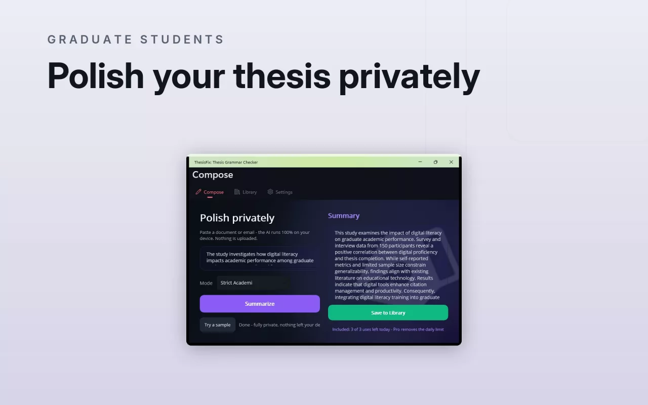 ThesisFix: Thesis Grammar Checker